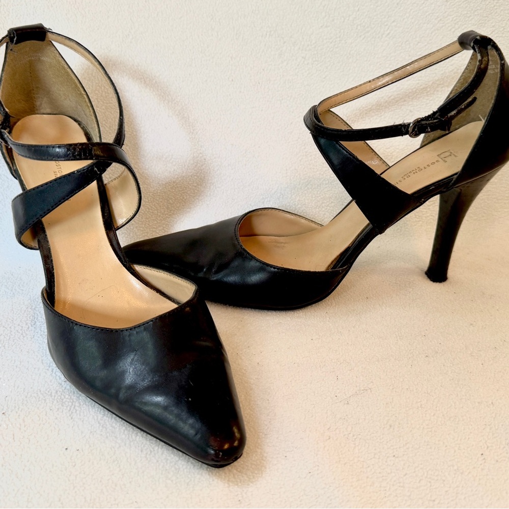 Chic Black Leather Heels
